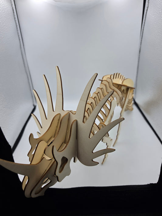 Triceratops Wood Skeleton