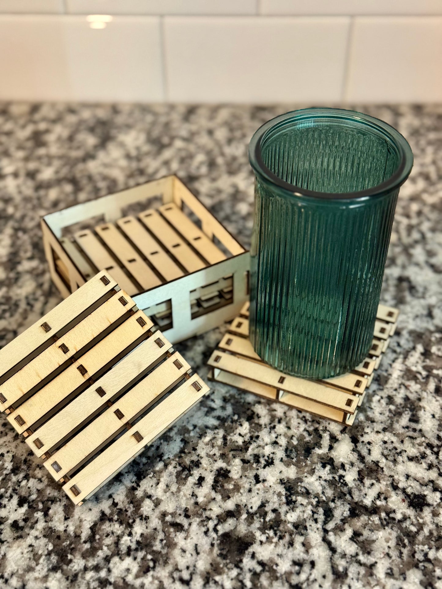 Wood Pallet Coaster Set
