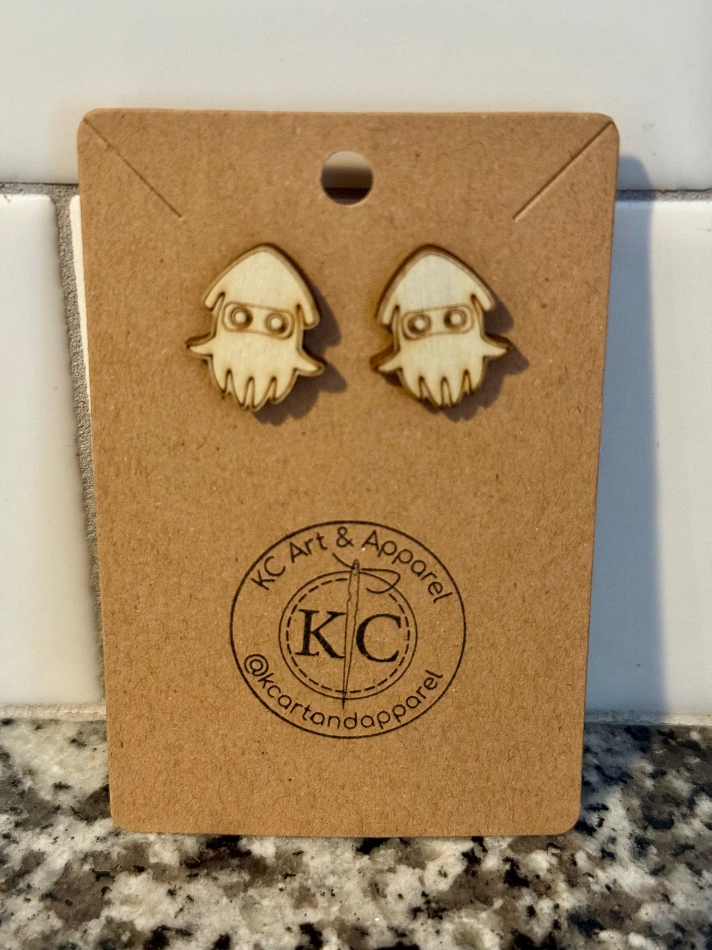 Laser Engraved Mario Earrings