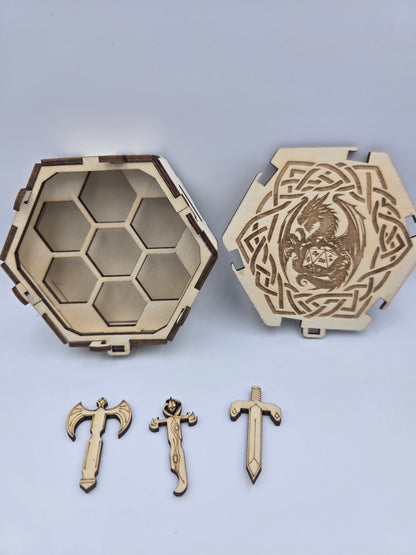 Hexagon Box (With Dice Slots)
