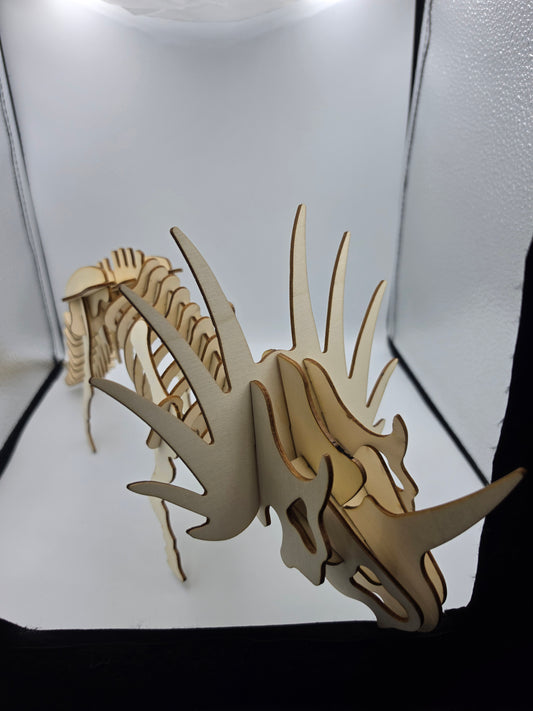 Triceratops Wood Skeleton
