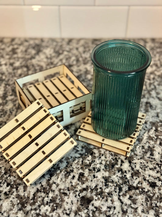 Wood Pallet Coaster Set