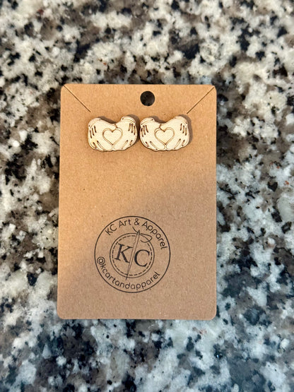 Laser Engraved Mouse Post Earrings
