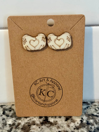 Laser Engraved Mouse Post Earrings