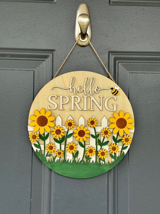 Hello Spring Daisies Sign