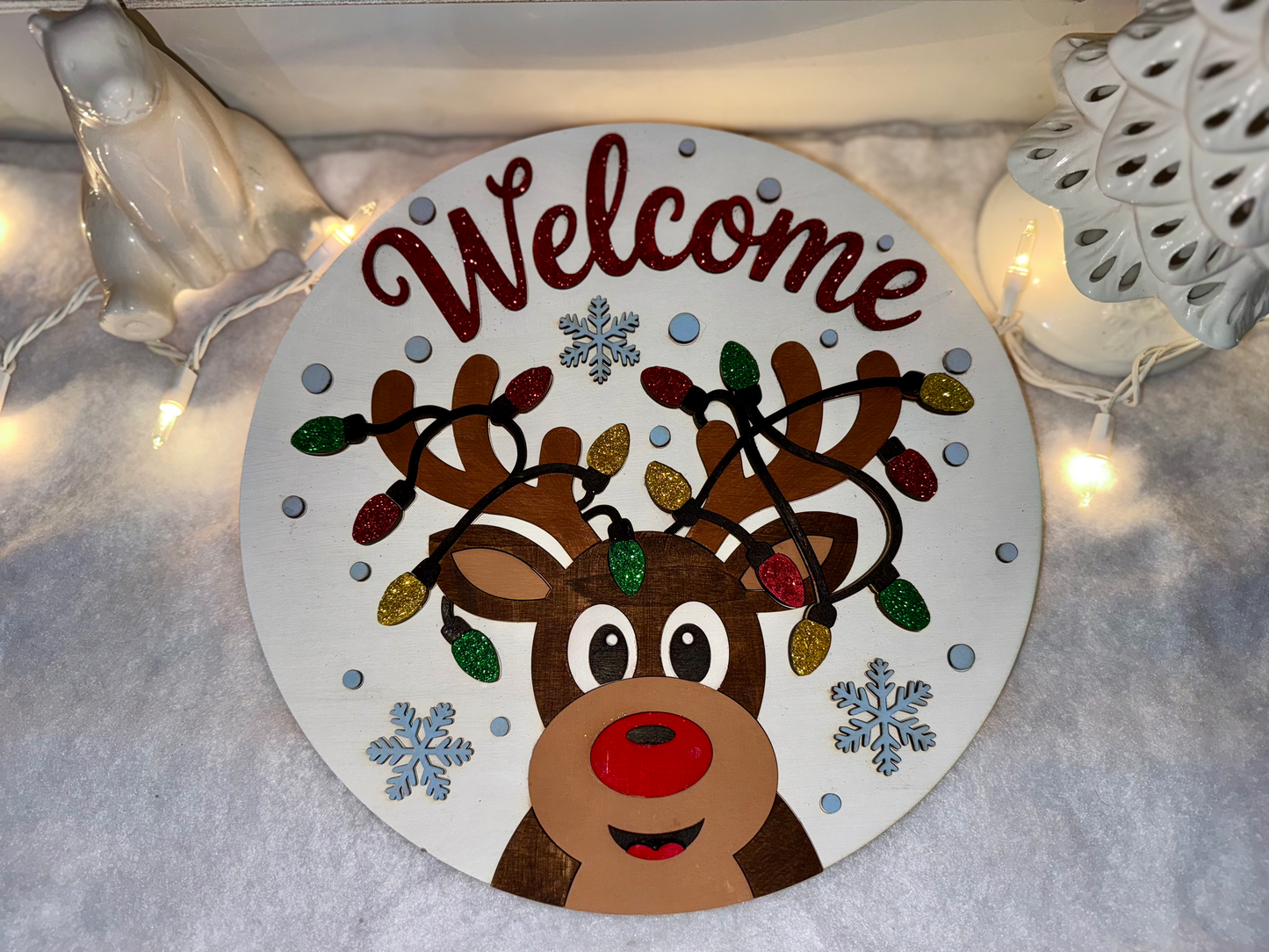 Reindeer Holiday Sign