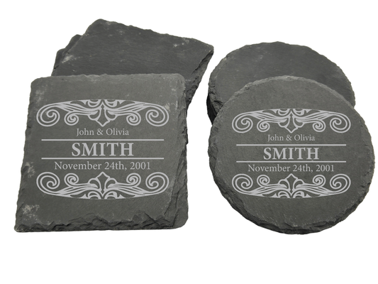 Personalized Stone Coaster - Fancy Full (Inverted)