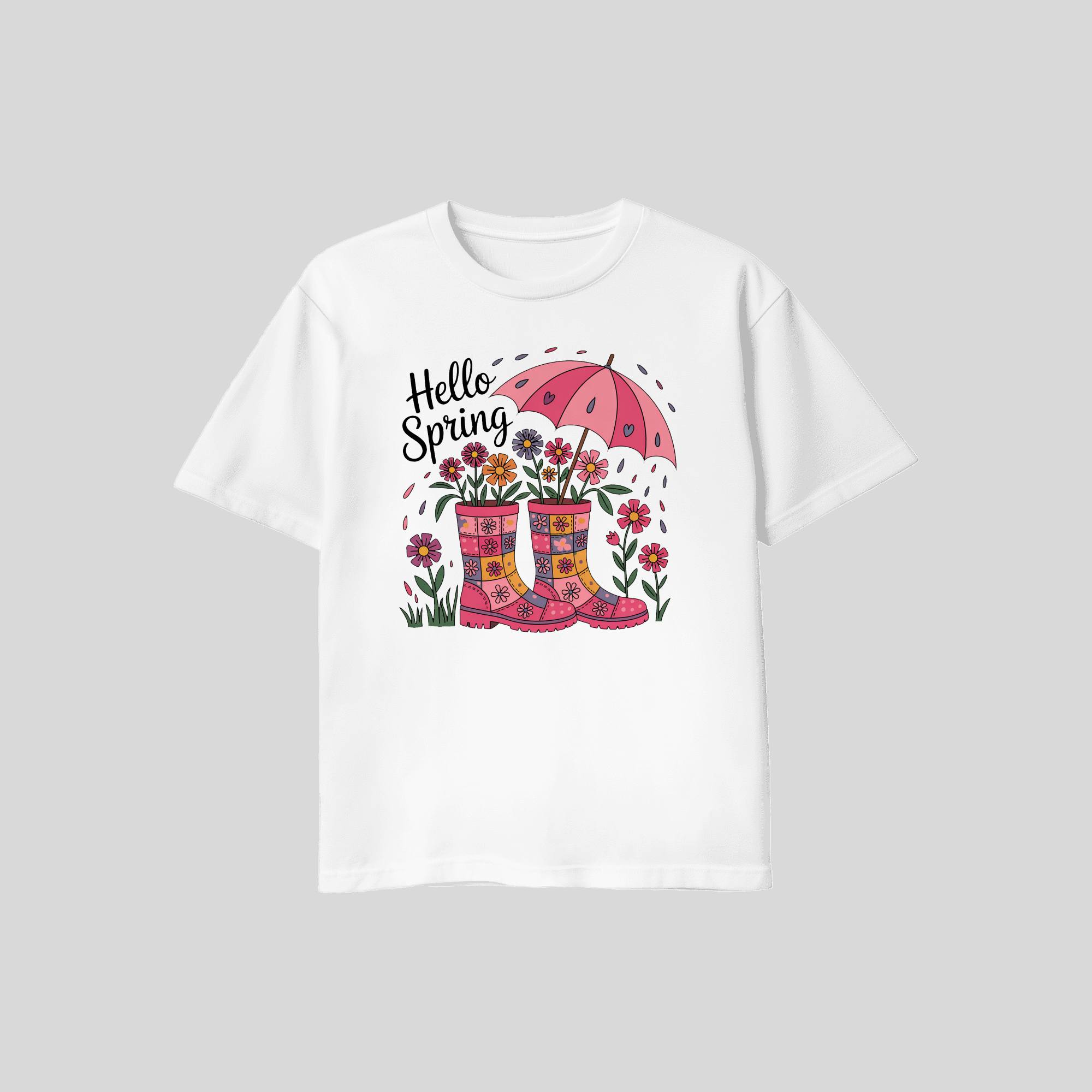 DTF - Hello Spring (Rain Boots) – KC Art & Apparel